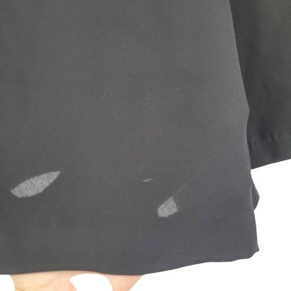 BCBGMAXAZRIA Black High-Waisted Shorts L Sheer Lightweight Pleated Flowy City - Picture 5 of 9